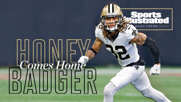 Tyrann Mathieu on the Daily Cover of Sports Illustrated, running during his first game with the Saints.